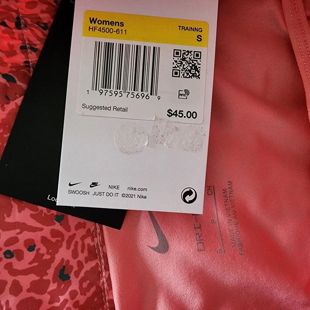Nike Running Shorts Pink Red Leopard Print Dri-FIT Athletic Womens Size S